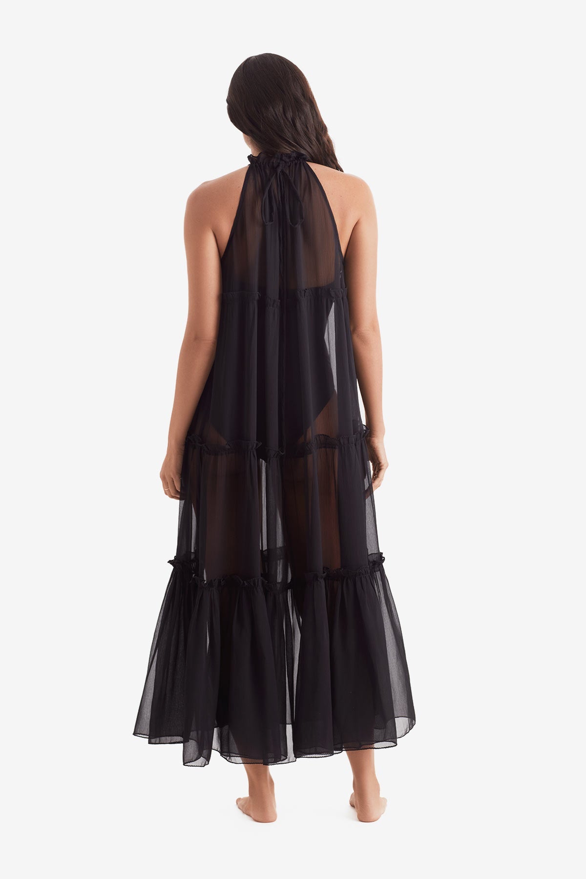 Oceana Dress - Black Paradise Chiffon