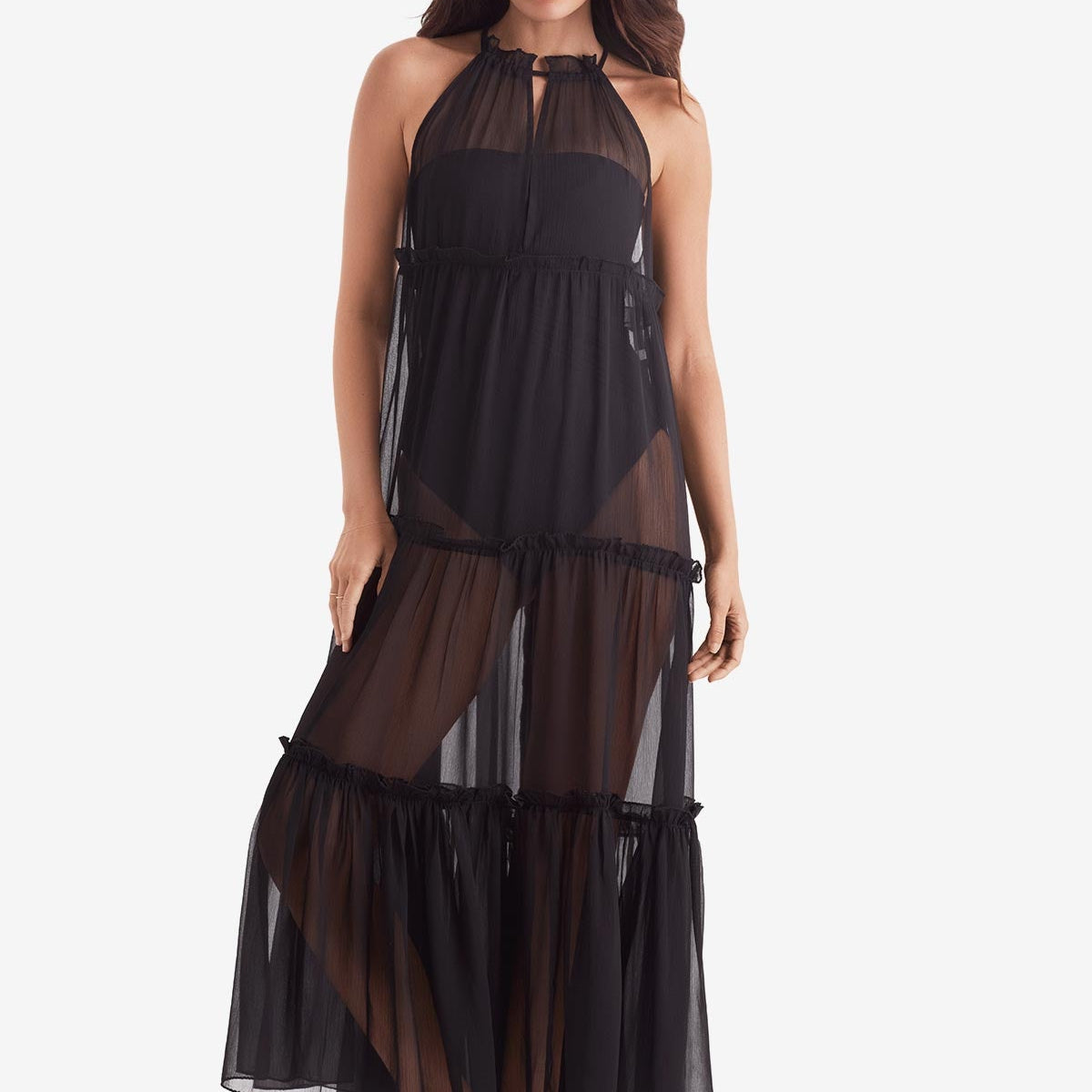 Oceana Dress - Black Paradise Chiffon