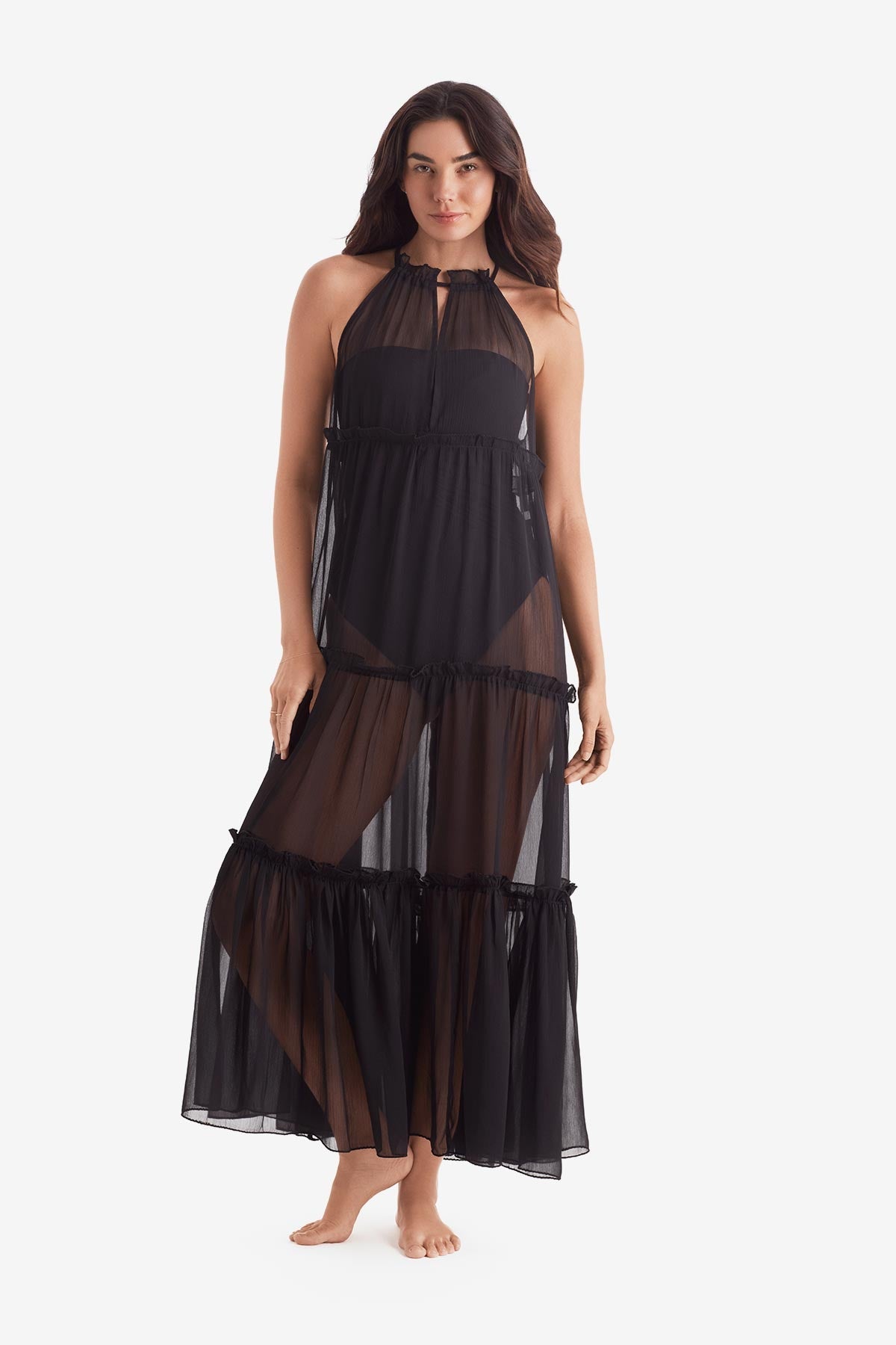 Oceana Dress - Black Paradise Chiffon