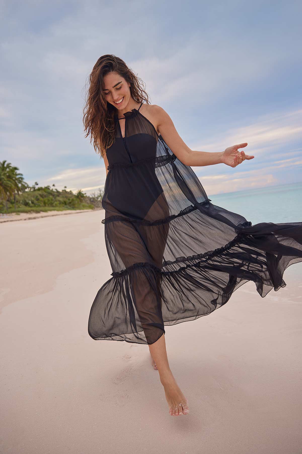 Oceana Dress - Black Paradise Chiffon