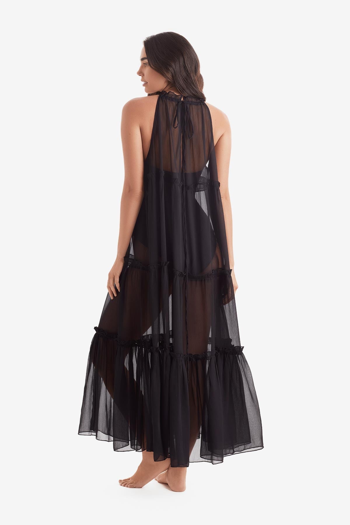 Oceana Dress - Black Paradise Chiffon