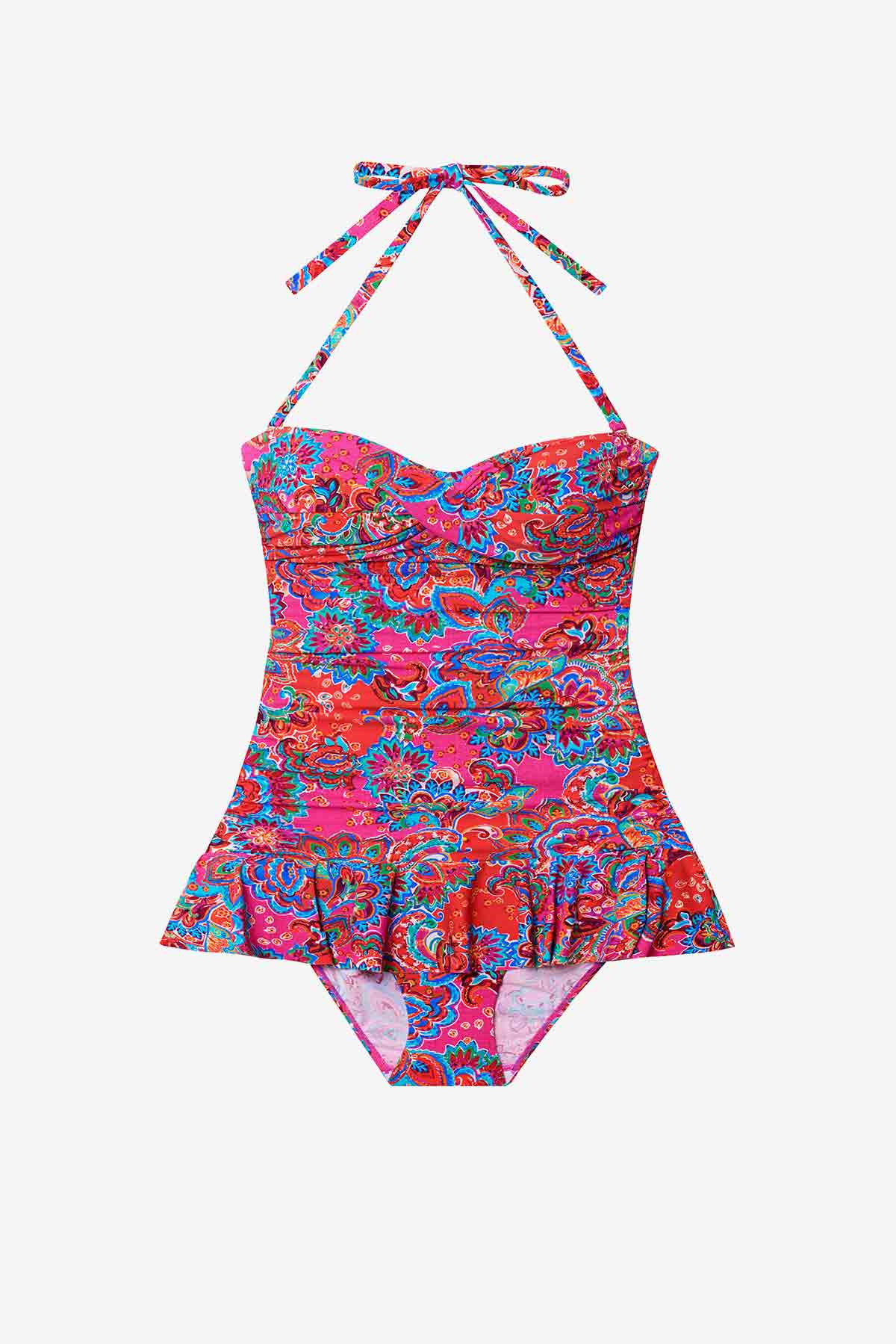 Aria Skirted One Piece - Island Paisley