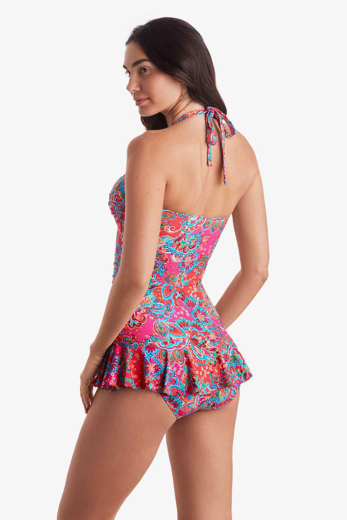 Aria Skirted One Piece - Island Paisley