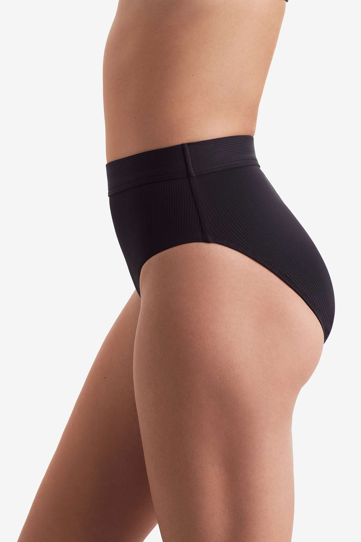 Brooke High Waist Pant - Black Lido Rib