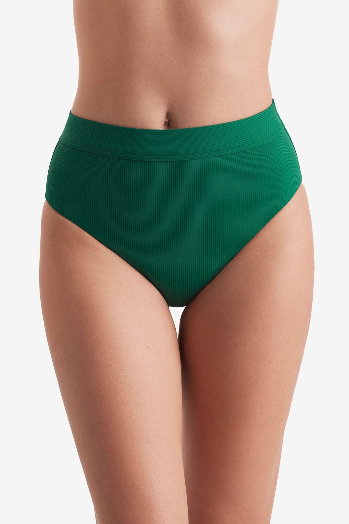 Brooke High Waist Pant - Emerald Lido Rib