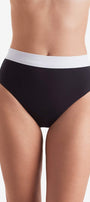 Brooke High Waist Pant - Black/White Layered Solids