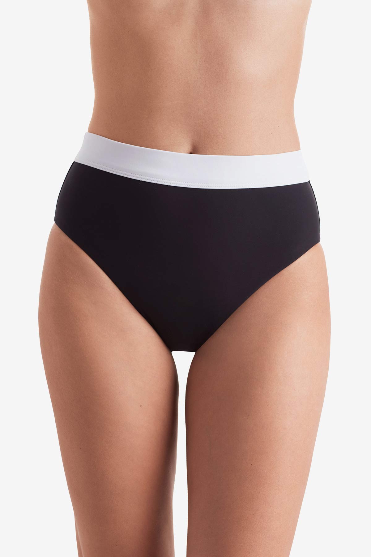 Brooke High Waist Pant - Black/White Layered Solids