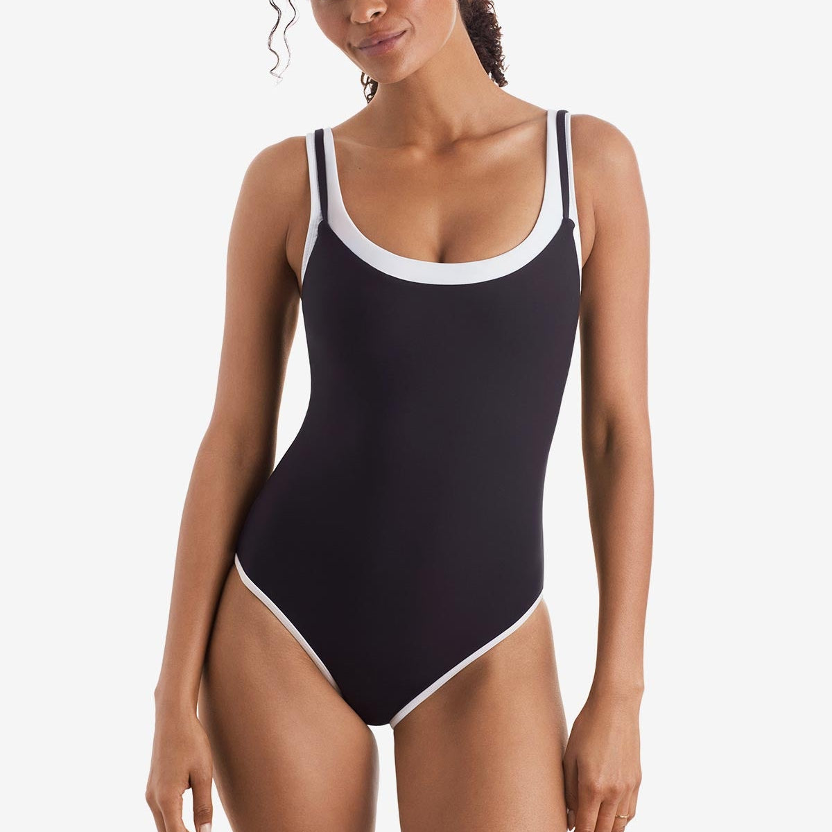 Drift One Piece - Black/White Layered Solids
