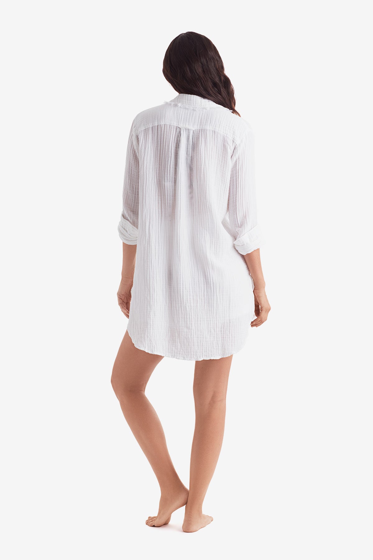 Laguna Fray Shirt - White Bliss Gauze
