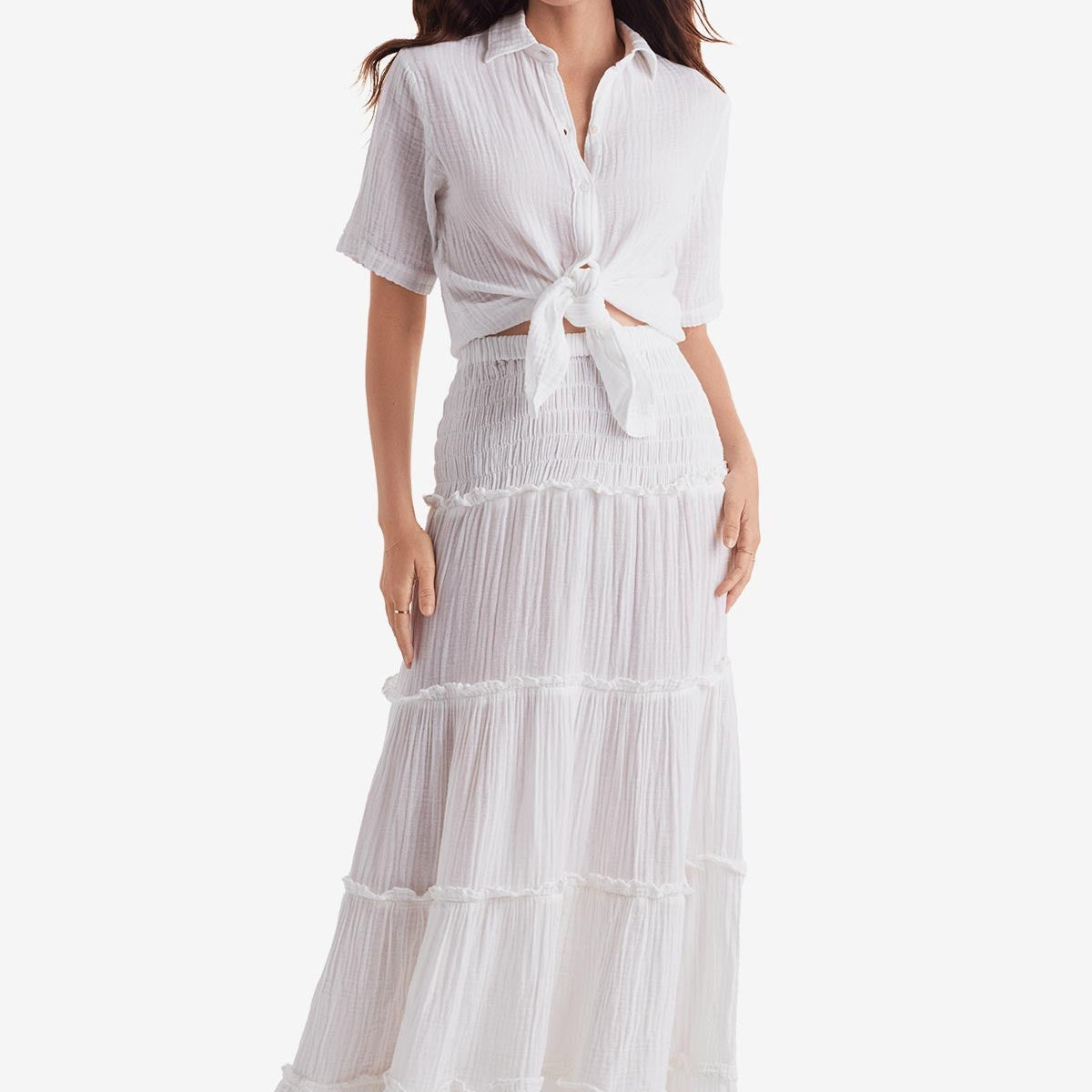 Reef Convertible Skirt - White Bliss Gauze