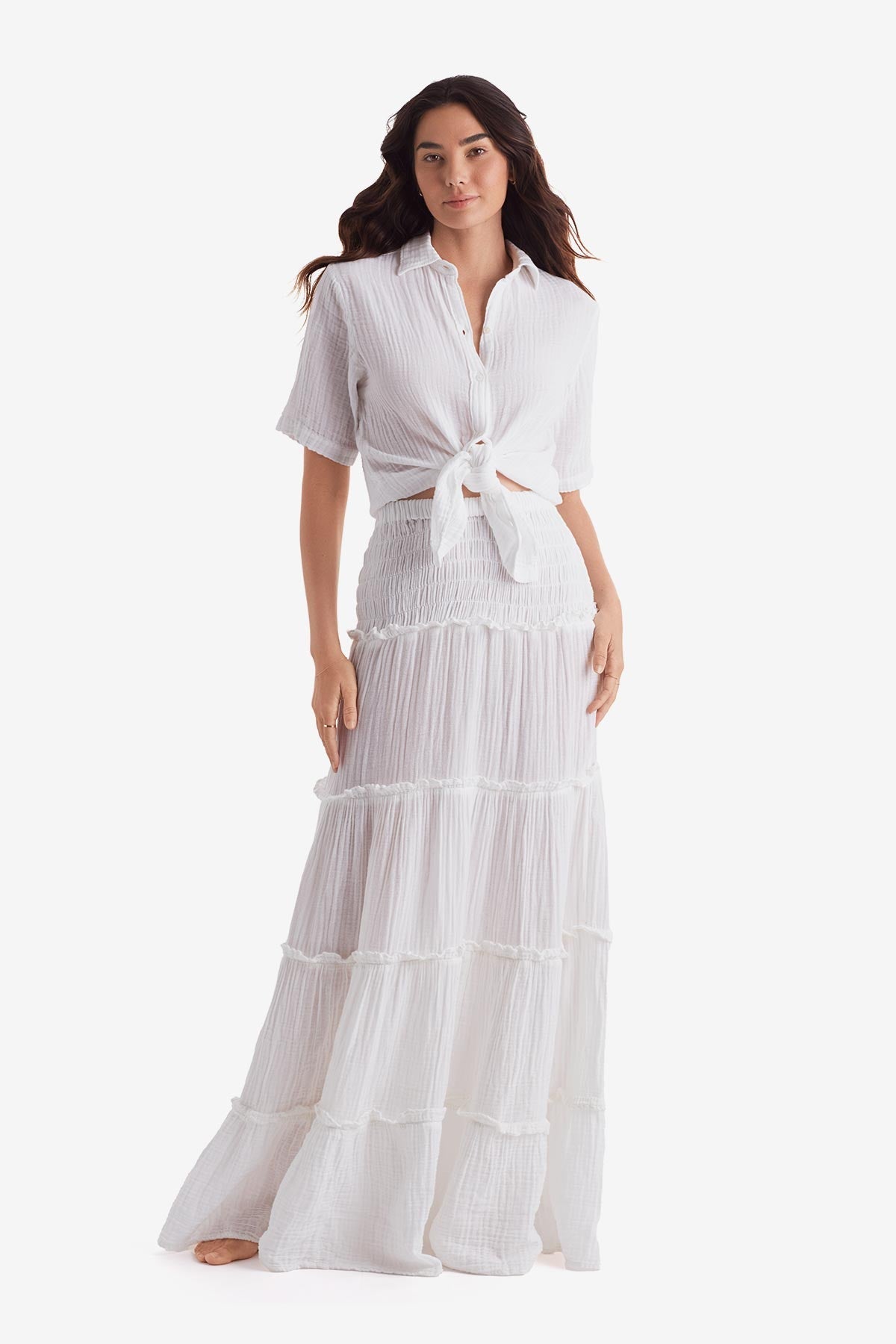 Reef Convertible Skirt - White Bliss Gauze