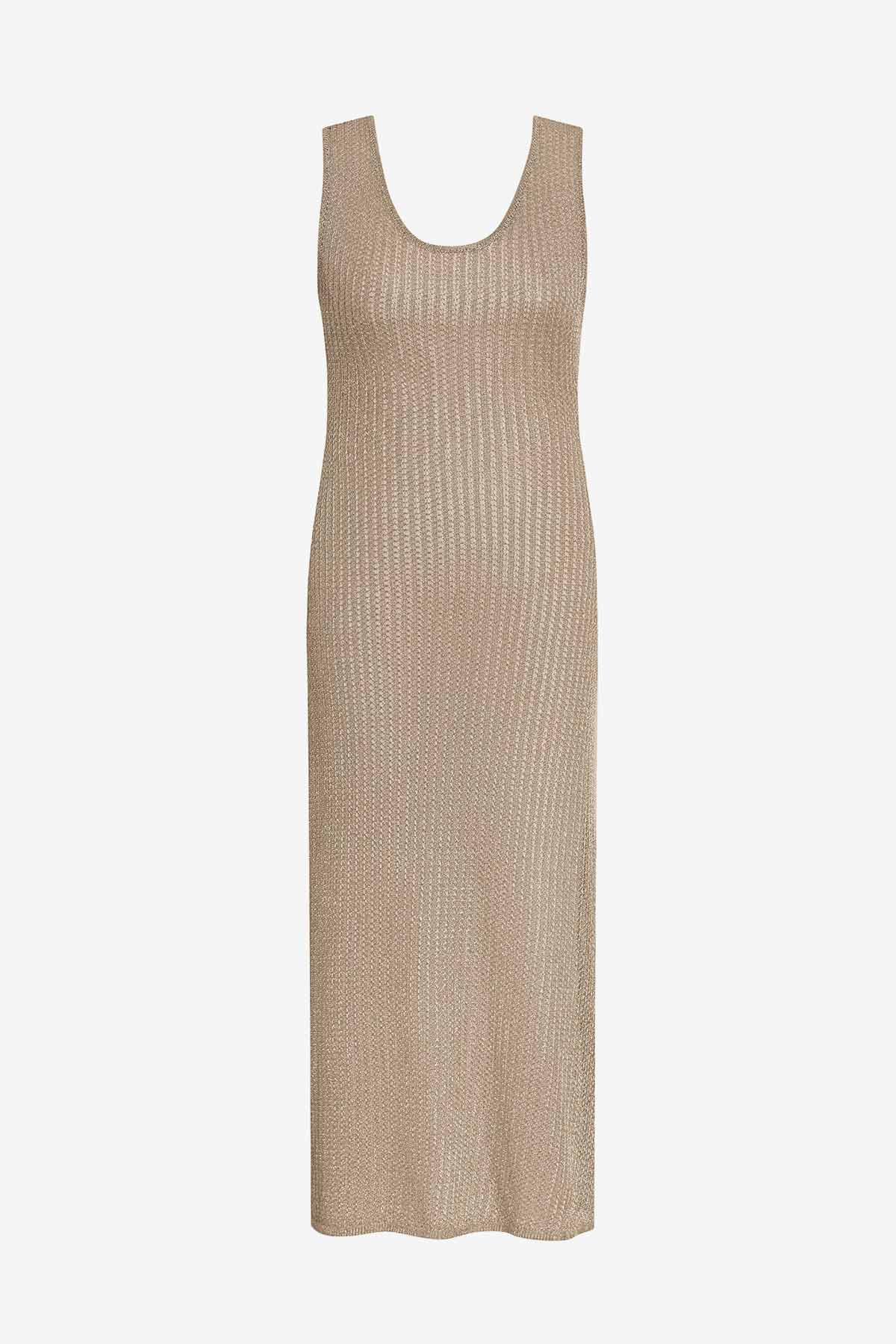 Lagoon Dress - Gold Metallic Knit
